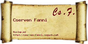 Cserven Fanni névjegykártya